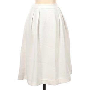 Uniqlo White Casual A-Line Knee-Length Skirt